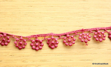 Brown Embroidery, Wheel Pattern, Crochet (Cotton) One Yard Lace Trims 15mm Wide